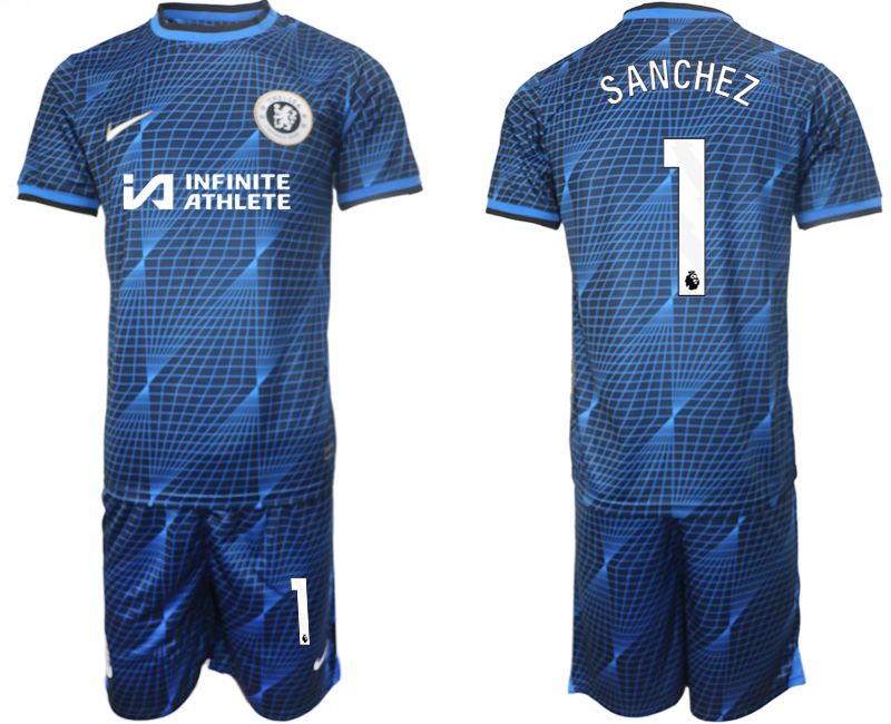 Men 2023-2024 Club Chelsea away blue #1 Soccer Jersey